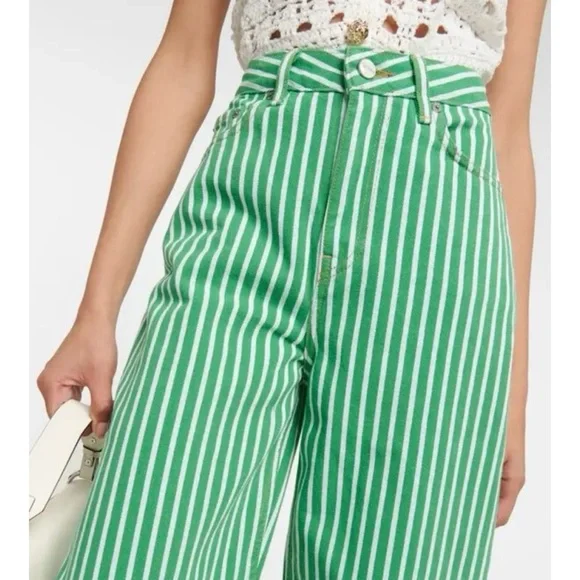 Ganni Kelly green striped Stary jeans - Picture 5 of 13